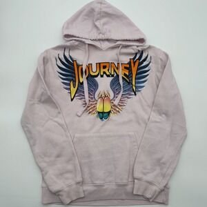 Journey Band Hoodie Light Pink Winged‎ Scarab Graphic Rock Concert Sweatshirt cS